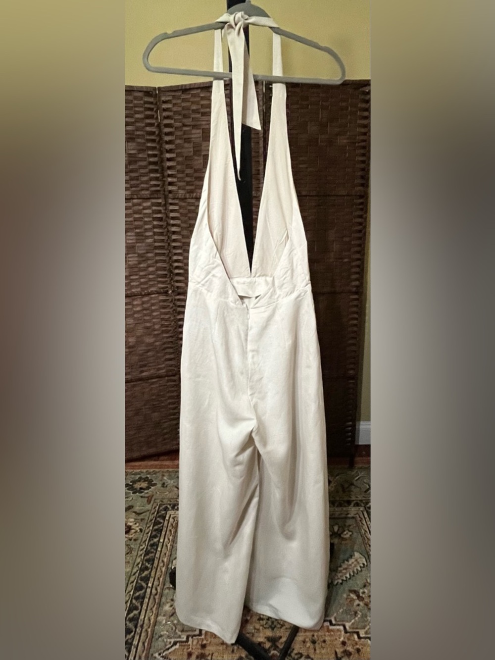New Meshki Blanca Linen Halter Jumpsuit Cream/Natural – Size Small | Retail $139 - Picture 5 of 7